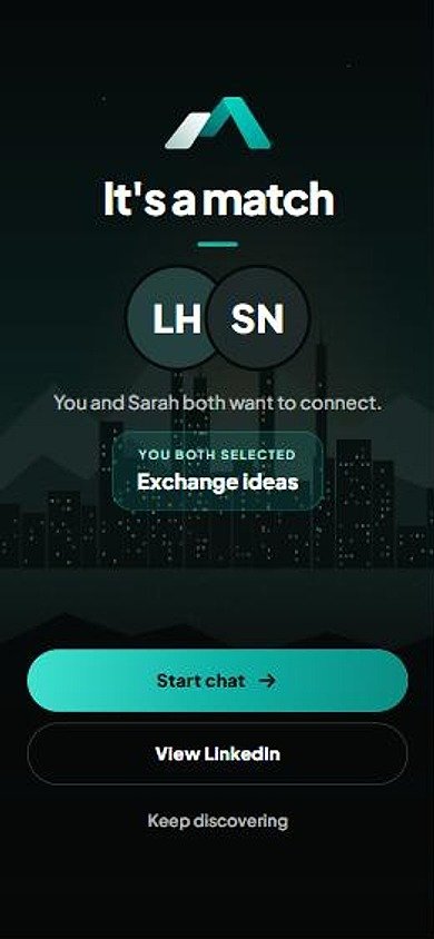It's a match screen showing both people selected exchange ideas